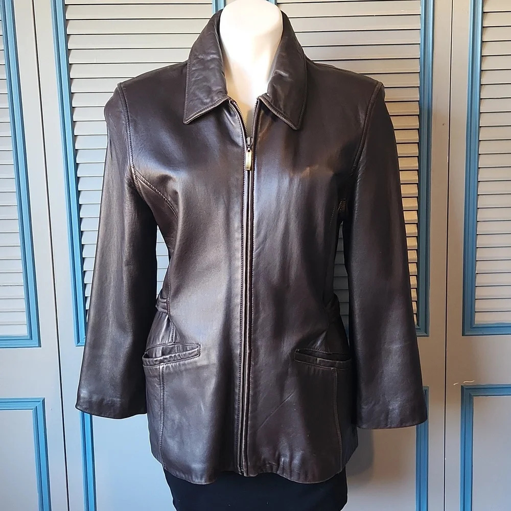 Knoles & Carter Dark Brown Leather Jacket - Picture 2 of 15